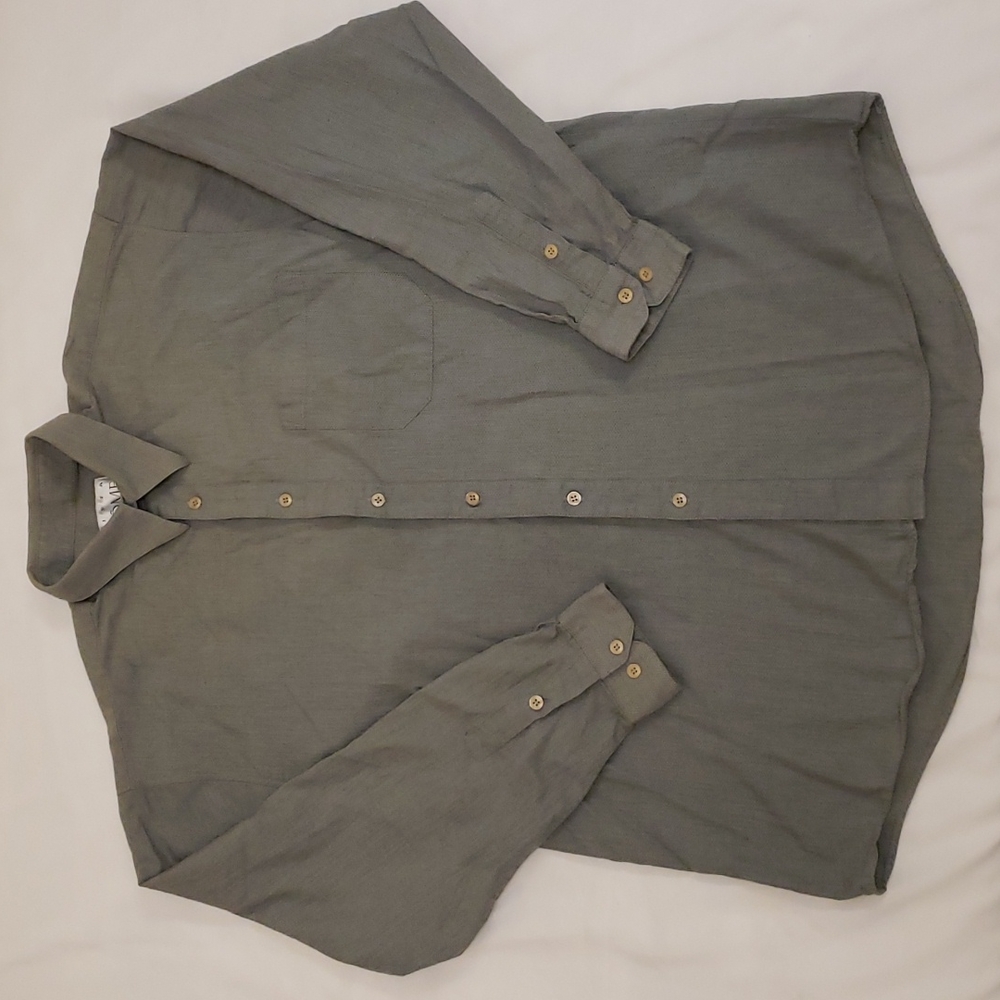 Vintage Linea Dome Longsleeve Button Down Shirt Cotton Grey Mens Large L